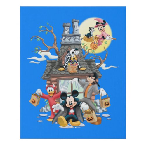 Mickey and Friends Haunted House Faux Canvas Print