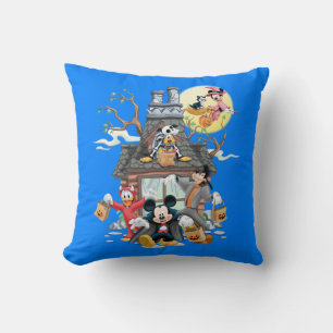 Mickey and Friends Haunted House Throw Pillow