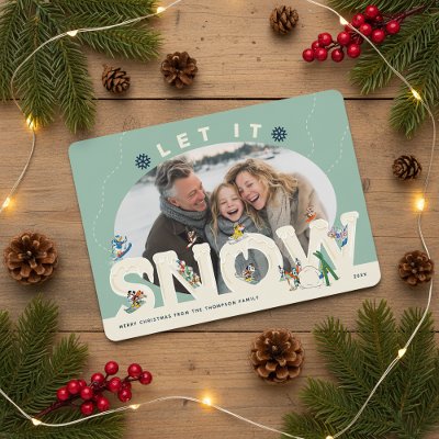 Mickey and Friends Let It Snow Photo Card