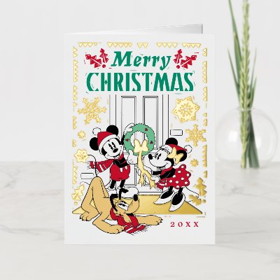 Mickey and Friends Merry Christmas Foil Holiday Card