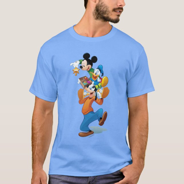 Mickey And Friends | Mickey Decorating The Tree T-Shirt (Front)
