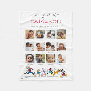 Mickey and Friends One Year of - 12 Months Fleece Blanket