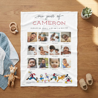 Mickey and Friends | One Year of - 12 Months Fleece Blanket