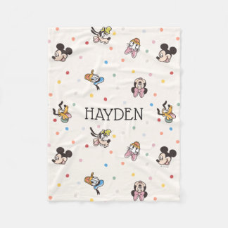 Mickey and Friends Smiling Faces Pattern Fleece Blanket