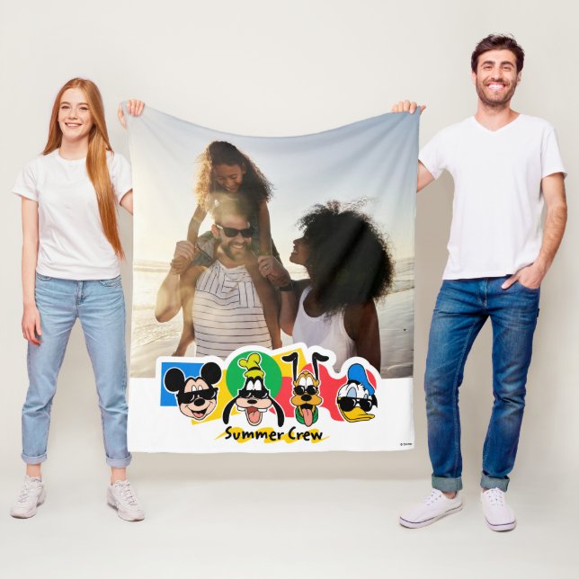 Mickey and Friends| Summer Family Vacation Photo Fleece Blanket (In Situ)