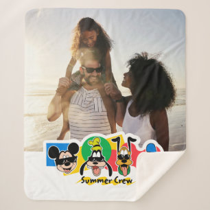 Mickey and Friends  Summer Family Vacation Photo Sherpa Blanket