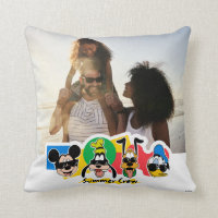 Mickey and Friends| Summer Family Vacation Photo Throw Pillow