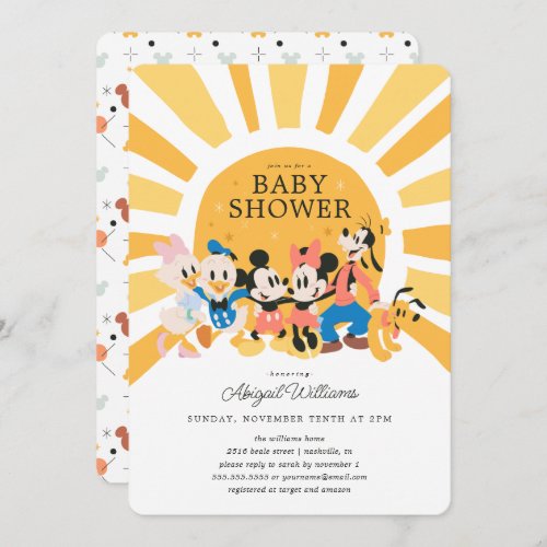 Mickey and Friends Sunshine Baby Shower Invitation