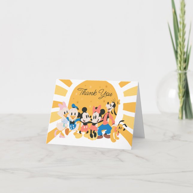 Mickey and Friends Sunshine Baby Shower Thank You (Front)