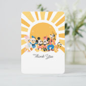 Mickey and Friends Sunshine Baby Shower Thank You Invitation (Standing Front)