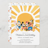 Simple Modern Mickey & Friends Birthday Invitation