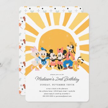 Mickey And Friends Sunshine Birthday Invitation by MickeyAndFriends at Zazzle