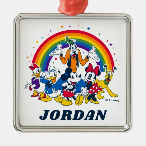 Mickey and Friends Under the Rainbow Metal Ornament