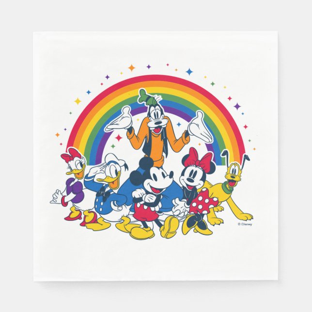 Mickey and Friends Under the Rainbow Napkins (Front)