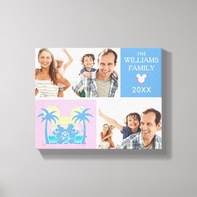 Mickey and Minne | Family Vacation Photo Collage Canvas Print (Front)