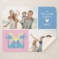 Mickey and Minne | Family Vacation Photo Collage Sherpa Blanket