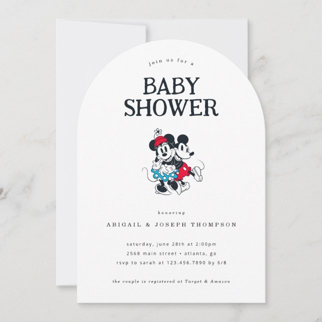 Mickey and Minnie Couple's Baby Shower Invitation (Front)