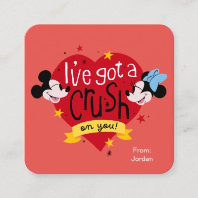 Mickey and Minnie Crush Valentine Note Card
