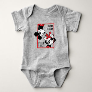 Mickey and Minnie Cute Combo Design Baby Bodysuit