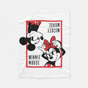 Mickey and Minnie   Cute Combo Design Fleece Blanket