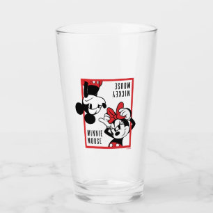 Mickey and Minnie Cute Combo Design Glass