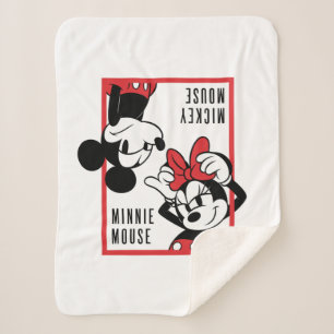 Mickey and Minnie   Cute Combo Design Sherpa Blanket