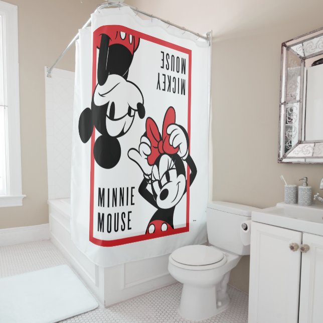 Mickey and Minnie | Cute Combo Design Shower Curtain (In Situ)