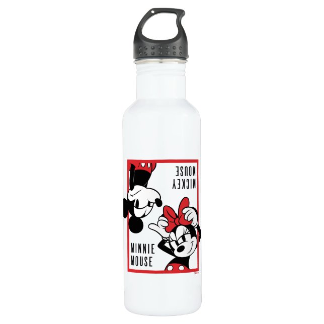 Mickey and Minnie | Cute Combo Design Stainless Steel Water Bottle (Front)
