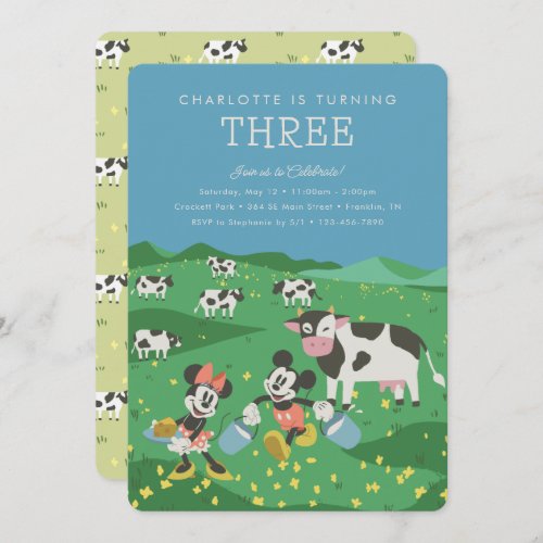 Mickey and Minnie Farm Birthday Invitation