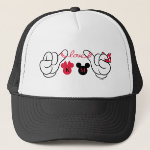 Mickey and Minnie   Hands Love Trucker Hat