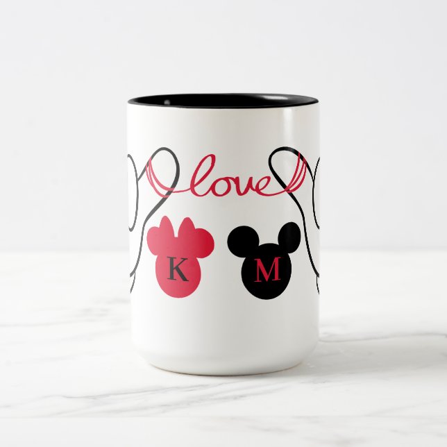 Mickey and Minnie | Hands Love Two-Tone Coffee Mug (Center)