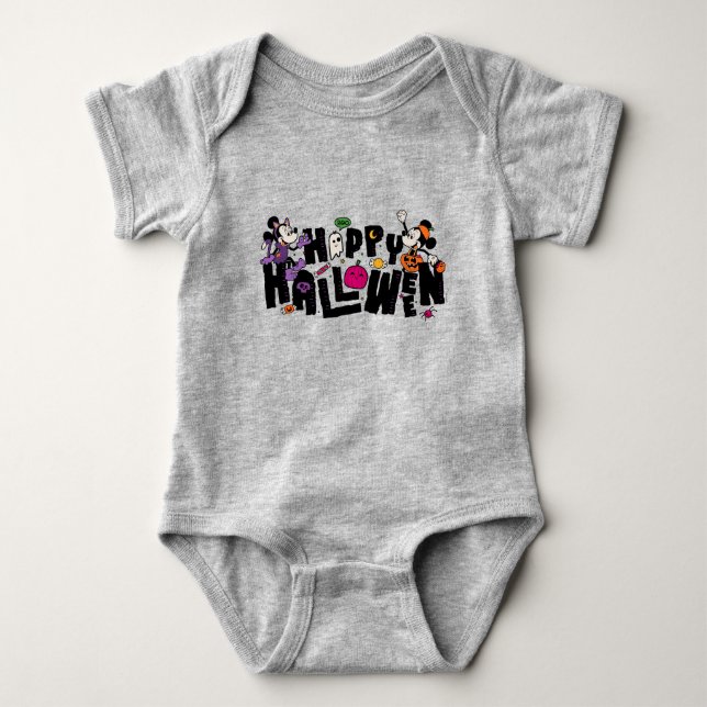 Mickey and Minnie - Happy Halloween Baby Bodysuit (Front)