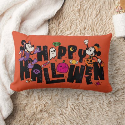 Mickey and Minnie - Happy Halloween Lumbar Pillow