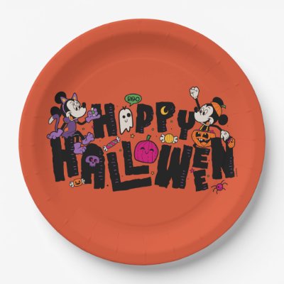 Mickey and Minnie - Happy Halloween Paper Plates