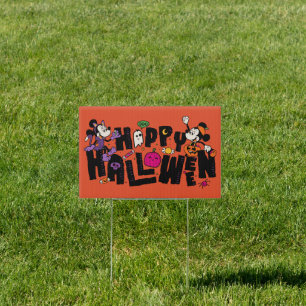 Mickey and Minnie - Happy Halloween Sign