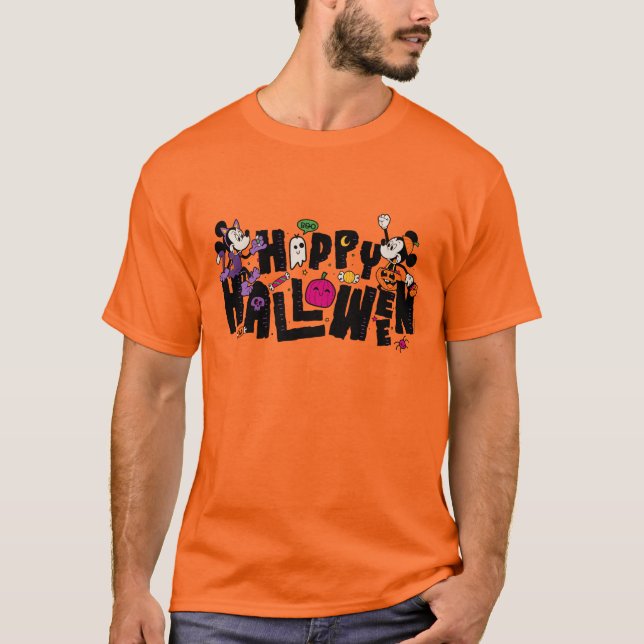 Mickey and Minnie - Happy Halloween T-Shirt (Front)