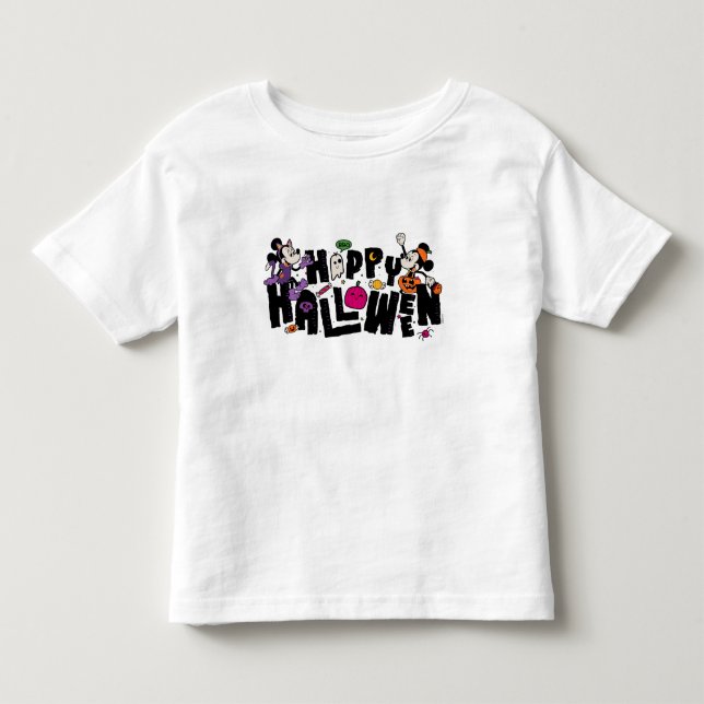 Mickey and Minnie - Happy Halloween Toddler T-shirt (Front)