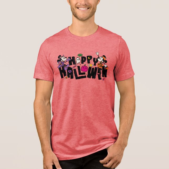Mickey and Minnie - Happy Halloween Tri-Blend Shirt (Front)