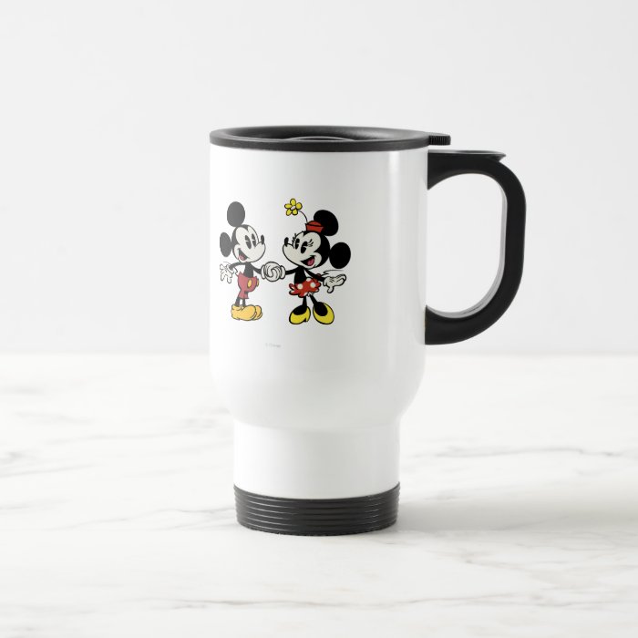 Mickey and Minnie Holding Hands Coffee Mug