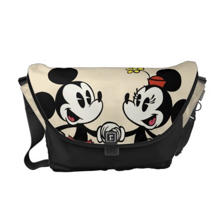 Mickey And Minnie Holding Hands Messenger Bag