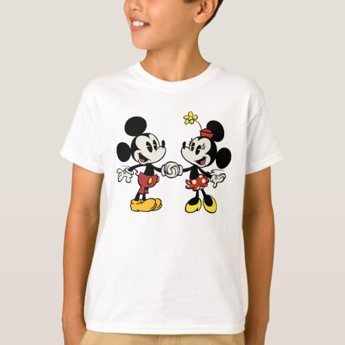 Mickey and Minnie Holding Hands T_Shirt