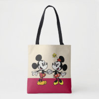 Mickey and Minnie Holding Hands Tote Bag