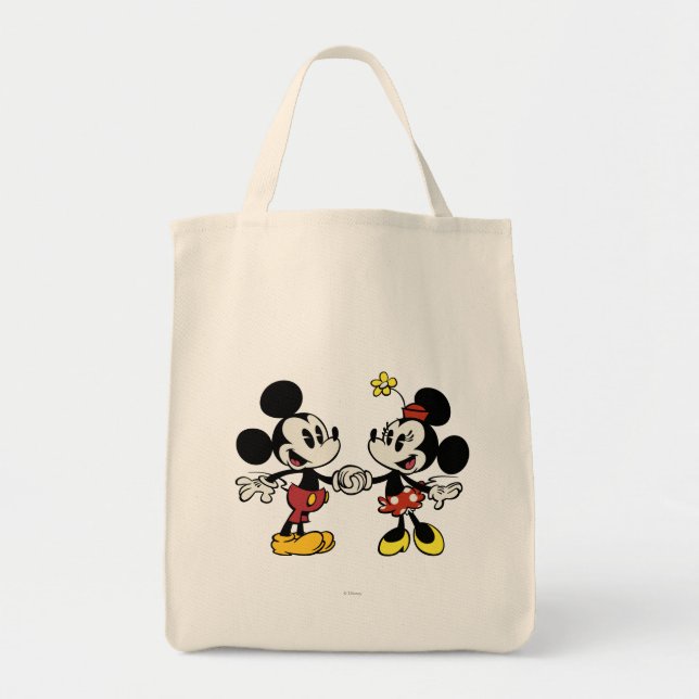 Mickey and Minnie Holding Hands Tote Bag (Front)