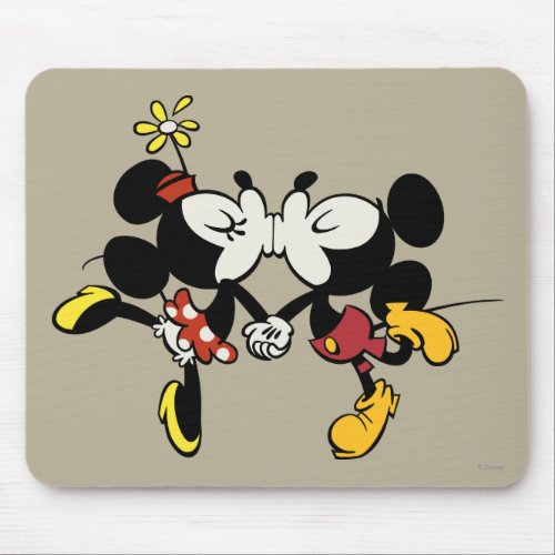 Mickey and Minnie Kissing Mouse Pad