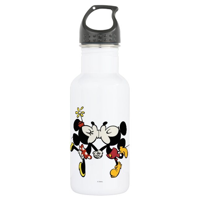 Mickey and Minnie Kissing Water Bottle (Front)