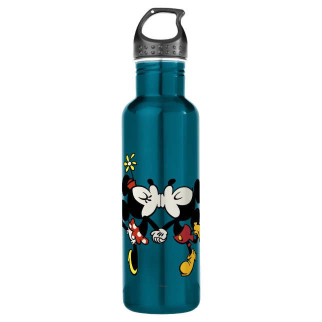Mickey and Minnie Kissing Water Bottle (Front)