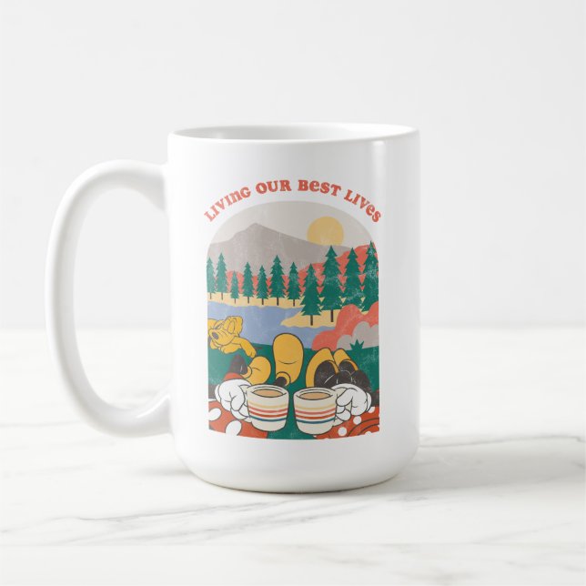 Mickey and Minnie | Living Our Best Lives  Coffee Mug (Left)