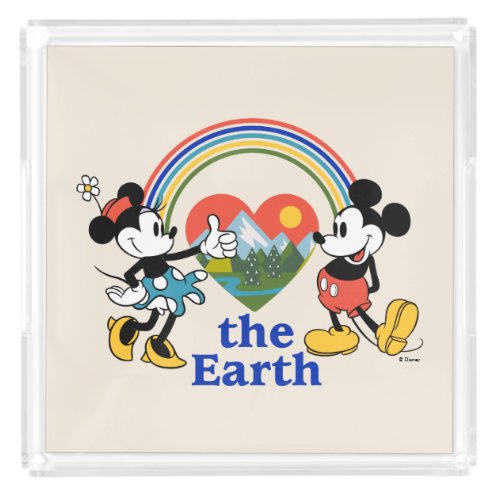 Mickey and Minnie  Love the Earth Acrylic Tray