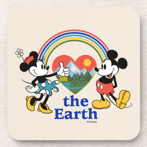 Mickey and Minnie  Love the Earth Beverage Coaster
