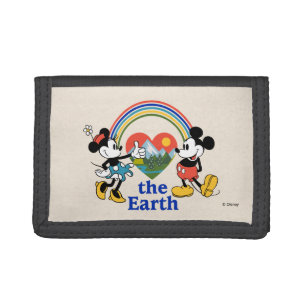 Mickey and Minnie Love the Earth Tri-fold Wallet